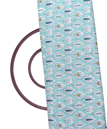 Sea Green Colour Abstract Printed Cotton Fabric